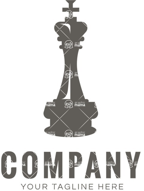 Business Logo Templates - vector graphics in a pack from GraphicMama - Game Company Logo Design with Chess Piece